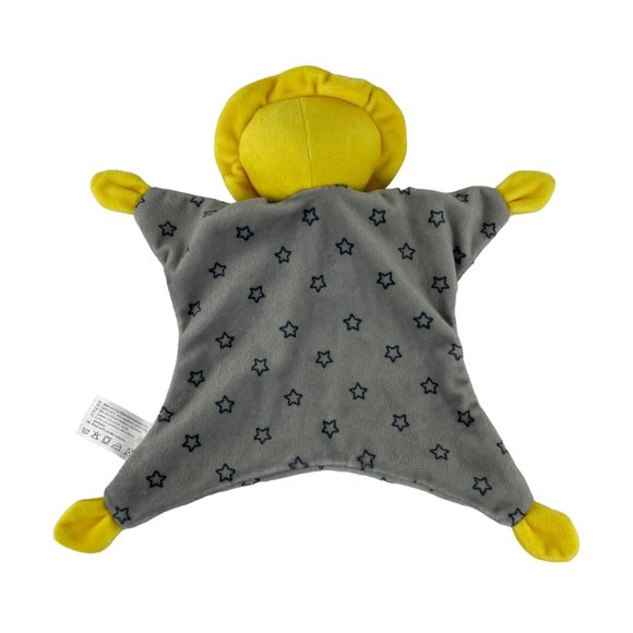 Lion Lovey Grey Yellow Baby Security Blanket Rattle Stars by Zeeman - Picture 2 of 4